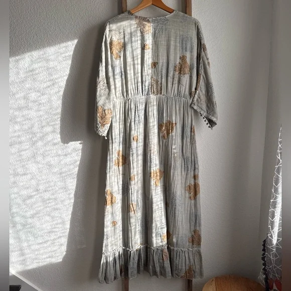 Dolma Delaware Grey Coral Reef Maxi Dress NWT Sz: Large - Picture 14 of 14